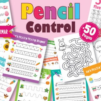 PLR Printable Workbook - 50+ Pre-Writing Pencil Control Tracing Workbook for Kids