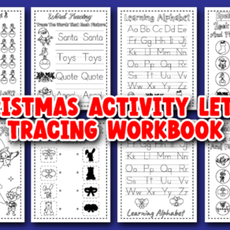 PLR Printable Workbook - 60 Pages Christmas Activity Tracing Workbook for Kids