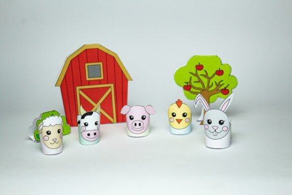 PLR Printable Paper Craft - Farm Paper Toy Set