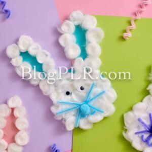 Photo PLR Content Pack – Cotton Ball Bunny Craft