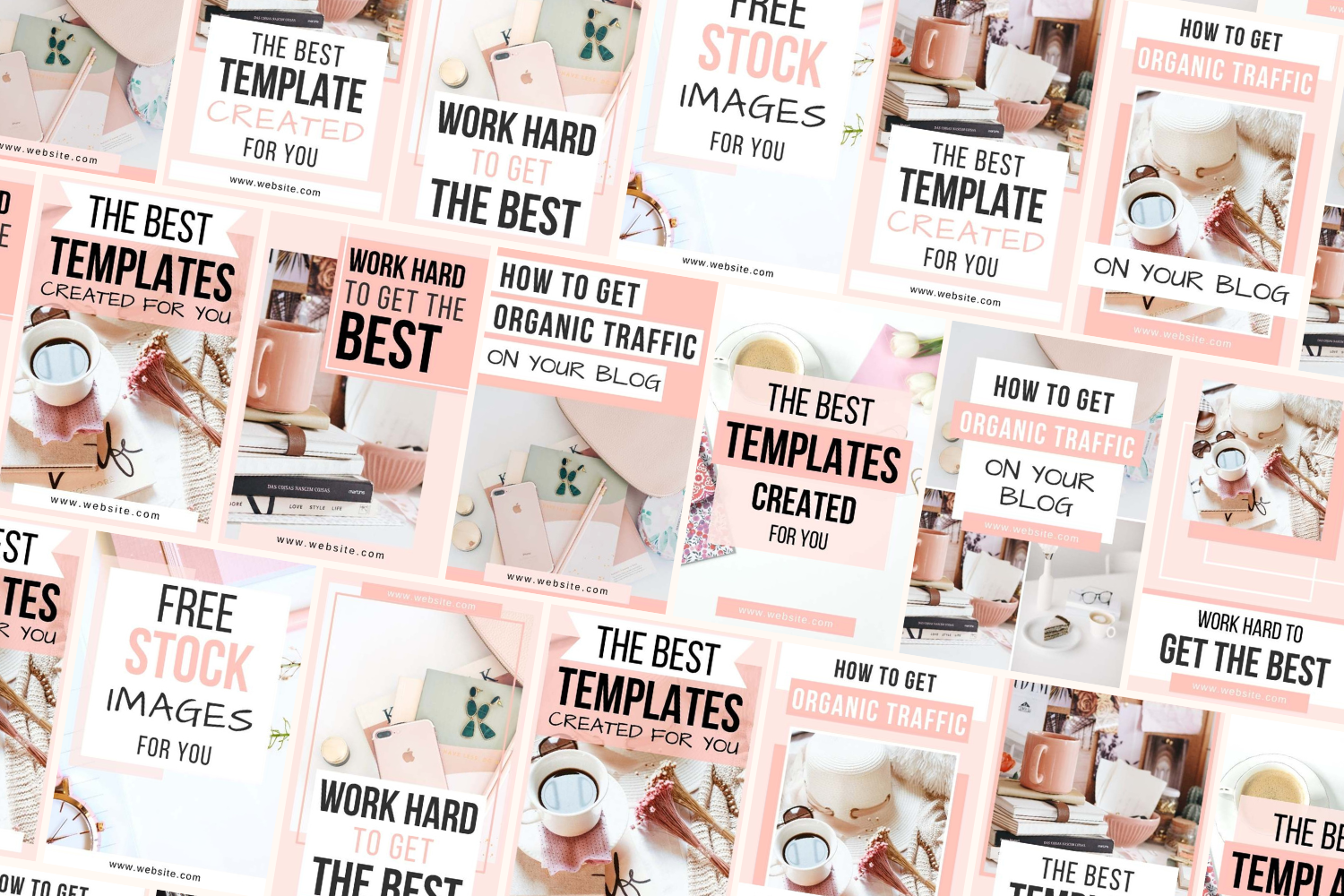 PLR Social Media Templates – Pink Ombre Pinterest Pin Bundle