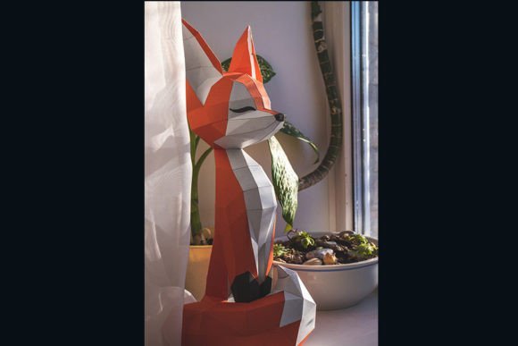 PLR Printable Paper Craft - Fox DIY Origami Template - Image 2